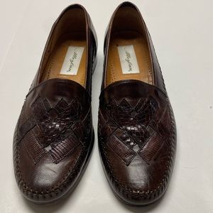 Mezlan men’s brown Genuine crocodile loafers size 9